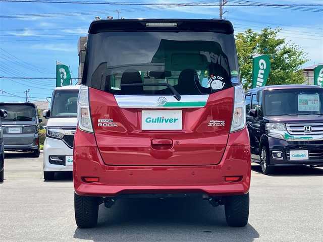 日産 デイズ ルークス ハイウェイスター Gターボ 静岡県 2018(平30)年 4.1万km スパークリングレッド/ブラック エンジンスタートボタン/保証書/取扱説明書/パワーステアリング/パワーウィンドウ/アイドリングストップ/スマートキー/オートエアコン/クルーズコントロール/純正ETC/全方位カメラ/純正ナビ（CD/DVD/BT/フルセグ）/純正ドライブレコーダー/純正フロアマット/ベンチシート/両側パワースライドドア/純正アルミホイール/ABS/横滑り防止装置/コーナーセンサー前後/レーンキープアシスト/盗難防止装置/オートライト/オートマチックハイビーム/LEDヘッドライト/Wエアバック/衝突軽減システム