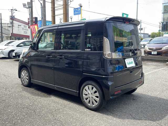 スズキ スペーシア カスタム XS 福井県 2014(平26)年 4.7万km ブルーイッシュブラックパール3 スマートキー/プッシュスタート/アイドリングストップ/衝突軽減/横滑り防止/HIDヘッドライト/オートライト/フォグランプ/電動格納ミラー/左側パワースライドドア/純正フロアマット/純正ドアバイザー/スタッドレスタイヤ、ホイール4本積み込み