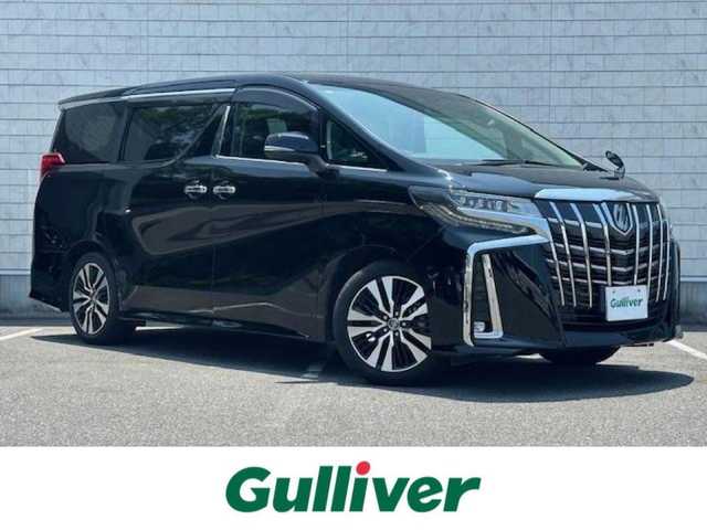 トヨタ アルファード S Cパッケージ 大阪府 2019(令1)年 2.7万km ブラック ワンオーナー/フリップダウンモニター/純正１０インチナビ(NSZN-Z68T)/バックカメラ/フルセグ/Bluetooth/デジタルインナーミラー/ブラインドスポットモニター/トヨタセーフティセンス/全席パワーシート/全席シートヒーター/電動リアゲート/ブラックレザーシート/オットマンチェア/前後ドライブレコーダー/レーダー探知機/ビルトインETC2.０/ブラックレザーシート/三眼LEDヘッドライト/スマートキー×２