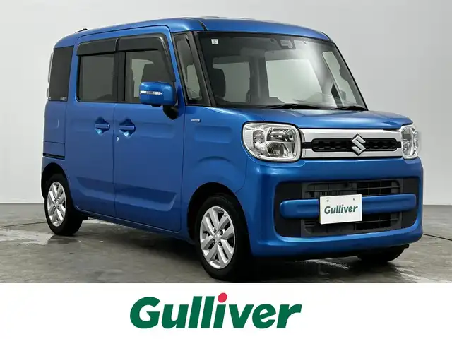 スズキ スペーシア HYBRID X 大分県 2019(平31)年 5.2万km ブリスクブルーM SDナビ（純正）/フルセグテレビ/Bluetooth/DVD再生/全方位カメラ/アイドリングストップ/両側パワースライドドア/デュアルセンサーサポート/ETC/LEDヘッドライト/ドライブレコーダー/シートヒーター（運転席）/ステアリングリモコン/スマートキー/プッシュスタート/フロアマット（純正）/アルミホイール（純正）