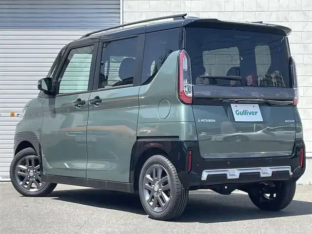 三菱 デリカミニ T プレミアム 道東・釧路十勝 2024(令6)年 0.7万km Ｌグリーン 4WD/MI-PILOT/社外ナビ/地デジ/アラウンドビューモニター/デジタルインナーミラー/衝突軽減ブレーキ/ステアリングヒーター/シートヒーター /両側パワースライドドア/コーナーセンサー/ETC/LEDヘッドライト/フォグランプ/電子パーキング/オートホールド/レーダークルーズコントロール/パドルシフト/オートライト/ハーフレザーシート