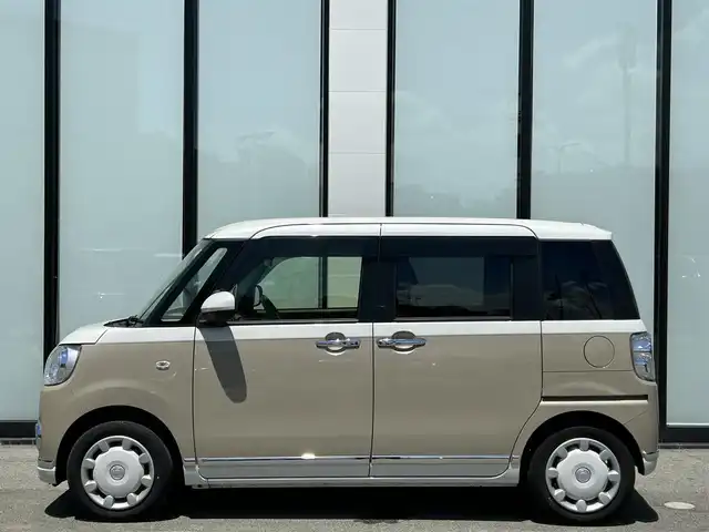 ダイハツ ムーヴ キャンバス G メイクアップ VS SAⅢ 大阪府 2022(令4)年 1.4万km パールホワイトⅢ/ナチュラルベージュマイカメタリック 2トーン 社外ナビ（Strada）/Bluetooth/TV/全方位カメラ/ドライブレコーダー/両側電動スライドドア/シートヒーター/フルフラットシート/ABS/横滑り防止装置/レーンアシスト/盗難防止装置