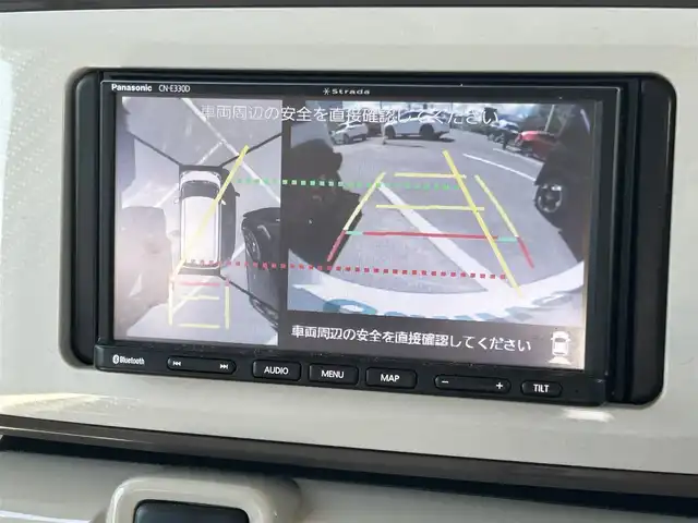 ダイハツ ムーヴ キャンバス G メイクアップ VS SAⅢ 大阪府 2022(令4)年 1.4万km パールホワイトⅢ/ナチュラルベージュマイカメタリック 2トーン 社外ナビ（Strada）/Bluetooth/TV/全方位カメラ/ドライブレコーダー/両側電動スライドドア/シートヒーター/フルフラットシート/ABS/横滑り防止装置/レーンアシスト/盗難防止装置