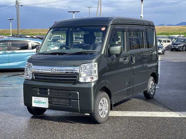 スズキ エブリイ JOIN 新潟県 2023(令5)年 2.6万km クールカーキPM ワンオーナー/純正メモリナビ/(BT/AM/FM)/4WD/スタッドレスタイヤ/バックカメラ/衝突被害軽減システム/レーンキープアシスト/盗難防止装置/コーナーセンサー/ETC/ミラーヒーター/スペアキー 1本/純正フロアマット