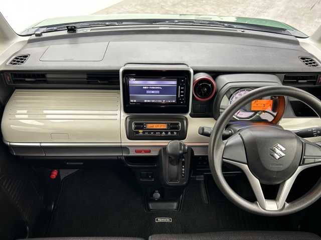 スズキ スペーシア HYBRID X 群馬県 2018(平30)年 6万km ツールグリーンパールメタリック/ブラック2トーン ナビ　バックカメラ　両側電動スライドドア　ＥＴＣ　衝突被害軽減ブレーキ　レーンアシスト　クリアランスソナー　シートヒーター　ＬＥＤヘッドライト　オートライト　スマートキー　純正アルミホイール　禁煙車