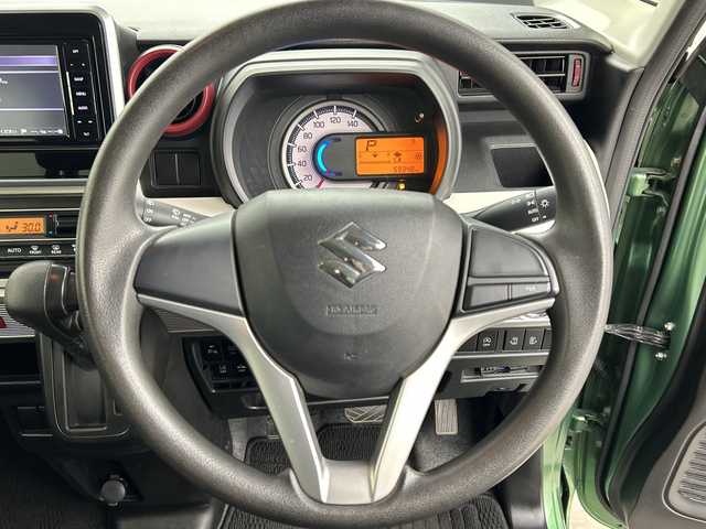 スズキ スペーシア HYBRID X 群馬県 2018(平30)年 6万km ツールグリーンパールメタリック/ブラック2トーン ナビ　バックカメラ　両側電動スライドドア　ＥＴＣ　衝突被害軽減ブレーキ　レーンアシスト　クリアランスソナー　シートヒーター　ＬＥＤヘッドライト　オートライト　スマートキー　純正アルミホイール　禁煙車