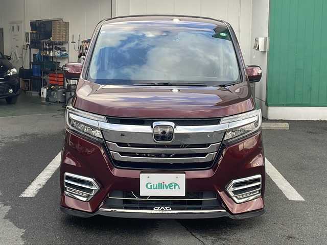 ホンダ ステップワゴン スパーダ ハイブリッド G EX ホンダセンシング 京都府 2018(平30)年 7.9万km プレミアムディープロッソパール 純正９インチナビ　Ｂｌｕｅｔｏｏｔｈオーディオ　ＤＶＤ再生　ＨＤＭＩ　ＵＳＢ　マルチビューモニター　後席フリップダウンモニター　両側パワースライド　アダプティブクルーズコントロール　車高調　ＬＥＤヘッドライト　スマートキー　前後ドライブレコーダー