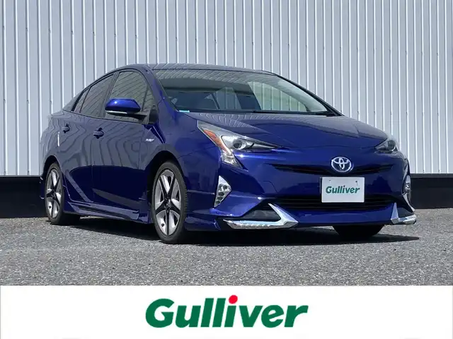 トヨタ プリウス S ツーリングセレクション 千葉県 2016(平28)年 6.3万km ダークブルーマイカM 純正9インチナビ/(フルセグTV/AM/FM/CD/DVD/BT)/バックカメラ/衝突被害軽減システム/レザーシート/ETC/アイドリングストップ/LEDヘッドライト/フォグランプ/オートライト/ウィンカーミラー/電動格納ミラー/純正17インチAW/シートヒーター/シートリフター/プッシュスタート/スマートキー/スペアキー/フロアマット/取扱説明書/保証書