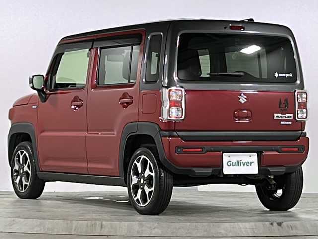 スズキ ハスラー HYBRID X 広島県 2021(令3)年 5.5万km フェニックスレッドパール/ガンメタリック2トーンルーフ 禁煙車/スズキセーフティサポート/・衝突軽減/・誤発進抑制/・車線逸脱警報/・標識認識機能/・先行車発進告知/・ハイビームアシスト/コーナーセンサー/社外７インチナビ/・フルセグTV/CD/DVD/SD/REC/Bluetooth/バックカメラ/革巻きステアリング/ステアリングスイッチ/シートヒーター/前後トライブレコーダー/ETC/ドアバイザー/スマートキー/プッシュスタート/スペアキー/15インチアルミ付きスタッドレスタイヤ車載/W+サイド+カーテンエアバック