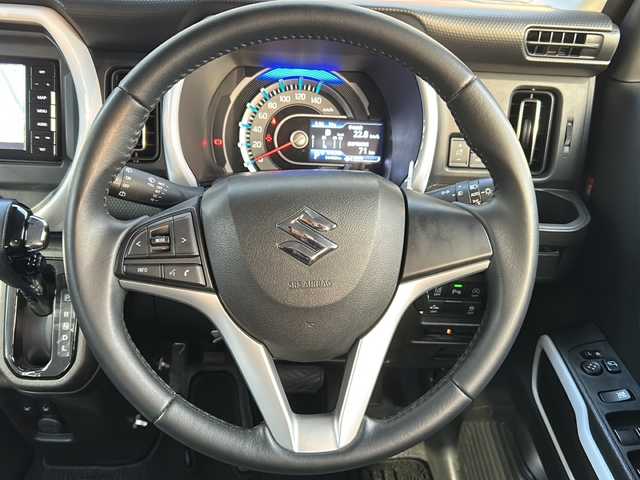 スズキ ハスラー HYBRID X 広島県 2021(令3)年 5.5万km フェニックスレッドパール/ガンメタリック2トーンルーフ 禁煙車/スズキセーフティサポート/・衝突軽減/・誤発進抑制/・車線逸脱警報/・標識認識機能/・先行車発進告知/・ハイビームアシスト/コーナーセンサー/社外７インチナビ/・フルセグTV/CD/DVD/SD/REC/Bluetooth/バックカメラ/革巻きステアリング/ステアリングスイッチ/シートヒーター/前後トライブレコーダー/ETC/ドアバイザー/スマートキー/プッシュスタート/スペアキー/15インチアルミ付きスタッドレスタイヤ車載/W+サイド+カーテンエアバック