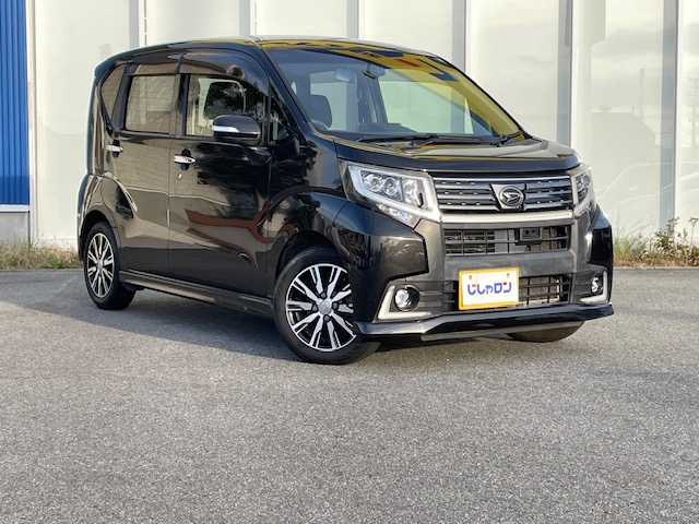 ダイハツ ムーヴ カスタム X ハイパー 福島県 2015(平27)年 4.9万km ブラックマイカメタリック (株)IDOMが運営する【じしゃロンいわき店】の自社ローン専用車両になります。こちらは現金またはオートローンご利用時の価格です。自社ローンご希望の方は別途その旨お申付け下さい/登録時走行距離48200km/プッシュスタート/スマートキー/バックカメラ/ナビゲーション/ドライブレコーダー/フロアマット/リアスポイラー