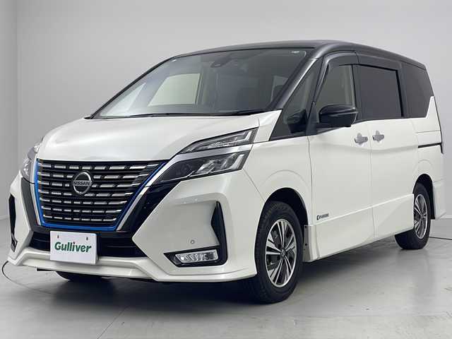 日産 セレナ e－パワー ハイウェイスター V 茨城県 2021(令3)年 5.7万km ブリリアントホワイトパール 2トーン プロパイロット　衝突軽減ブレーキ　ワンオーナー　純正１０インチナビ　全方位カメラ　デジタルインナーミラー　ドライブレコーダー　両側電動スライドドア　フルセグテレビ　ＬＥＤヘッドライト　コーナーセンサー