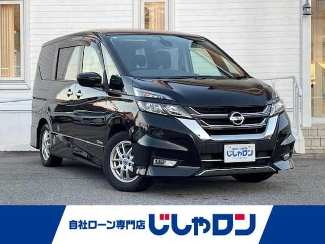 日産 セレナ ハイウェイスター 富山県 2017(平29)年 10.3万km ダイヤモンドブラック (株)IDOMが運営する【じしゃロン富山店】の自社ローン対象車両になります。こちらは現金ご利用時の価格です。自社ローンご希望の方は別途その旨お申付け下さい。/純正フリップダウンモニター/純正ナビ/FM/AM/CD/DVD/フルセグ/SD/Bluetooth/ETC/両側パワースライドドア/衝突軽減アシスト/横滑り防止/クルーズコントロール/８人乗り/プッシュスタート/スマートキー/純正ホイール積み込み/ハロゲンライト
