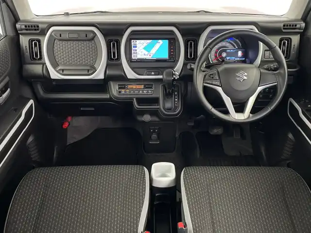 スズキ ハスラー HYBRID X 鹿児島県 2020(令2)年 4.7万km フェニックスレッドパール/ガンメタリック2トーンルーフ 衝突被害軽減ブレーキ/純正ナビTV/（Panasonic/CN-RZ753W/CD/DVD/Bluetooth/フルセグTV）/純正LEDオートライト/純正LEDフォグ/純正15インチアルミ/純正セキュリティアラーム/純正フロアマット/レーンディパーチャーアラート/クリアランスソナー/エネチャージ/前席シートヒーター/オートエアコン/本革巻ハンドル/リアプライバシーガラス/ウインカードアミラー/スマートキー/プッシュエンジンスタート/新車時保証書/取扱い説明書
