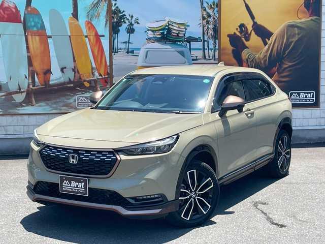 ホンダ ヴェゼル ハイブリッド e:HEV Z 宮崎県 2021(令3)年 3.6万km ベージュ ホンダセンシング　/純正ＯＰエアロ　/前席シートヒーター　/アダプティブクルーズコントロール　/ドアバイザー　/ＬＥＤ　/ＥＴＣ　/フルセグＴＶ　/純正フロアマット　/ＡＣＣ/バックカメラ
