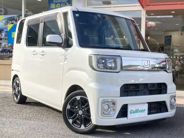 ダイハツ ウェイク G SA 長崎県 2015(平27)年 8.2万km パールホワイトⅢ 衝突被害軽減ブレーキ/社外メモリナビ【MDV-Z702W】/・Bluetooth接続/・フルセグTV/・DVD再生/両側パワースライドドア/ETC/社内サイドバー/LEDオートヘッドライト/フォグライト/アイドリングストップ/革巻きステアリング/ステアリングスイッチ