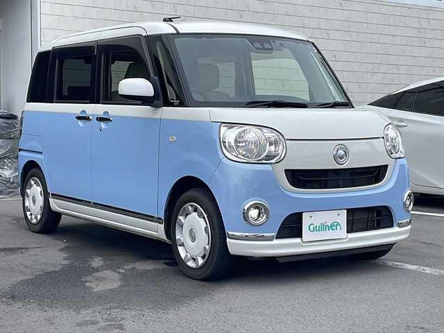 ダイハツ ムーヴ キャンバス X LTD メイクアップ SA Ⅲ 静岡県 2018(平30)年 4.7万km パールホワイトⅢ/シルキーブルーパール 2トーン ワンオーナー/プッシュスタート/スマートキー/社外ナビ(AVN-R9W)/　フルセグTV/BTオーディオ/バックカメラ/ドライブレコーダー/コーナーセンサー/オートライト/ステアリングスイッチ