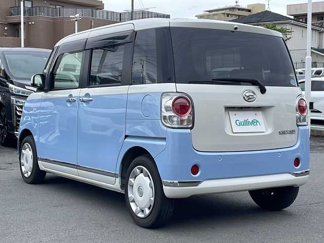 ダイハツ ムーヴ キャンバス X LTD メイクアップ SA Ⅲ 静岡県 2018(平30)年 4.7万km パールホワイトⅢ/シルキーブルーパール 2トーン ワンオーナー/プッシュスタート/スマートキー/社外ナビ(AVN-R9W)/　フルセグTV/BTオーディオ/バックカメラ/ドライブレコーダー/コーナーセンサー/オートライト/ステアリングスイッチ