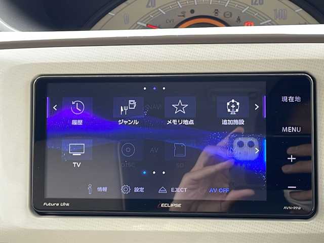 ダイハツ ムーヴ キャンバス X LTD メイクアップ SA Ⅲ 静岡県 2018(平30)年 4.7万km パールホワイトⅢ/シルキーブルーパール 2トーン ワンオーナー/プッシュスタート/スマートキー/社外ナビ(AVN-R9W)/　フルセグTV/BTオーディオ/バックカメラ/ドライブレコーダー/コーナーセンサー/オートライト/ステアリングスイッチ