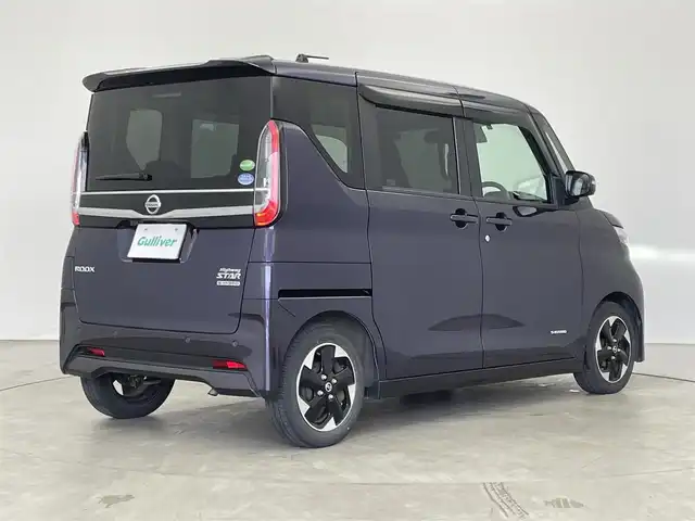 日産 ルークス ハイウェイスター X 埼玉県 2021(令3)年 5.2万km アメジストパープル 純正９インチナビ　/アラウンドビューモニター　/片側パワースライドドア　/ビルトインＥＴＣ　/ドライブレコーダー　/オートスライドドア　/純正アルミホイール　/オートライト　/ＬＥＤヘッドライト　/地デジフルセグ