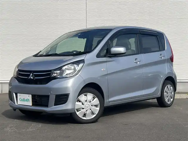 三菱 ｅＫワゴン M e－アシスト 秋田県 2017(平29)年 2.9万km クールシルバーメタリック 社外ナビ/衝突軽減システム/４WD/リモコンキー/運転席シートヒーター/アイドリングストップ/社外フロアマット/純正ドアバイザー/ETC/オートエアコン/パワーステアリング/パワーウィンドウ/横滑り防止/レベライザー/電動格納ミラー/保証書/取扱説明書/記録簿