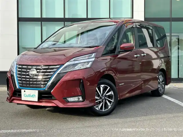 日産 セレナ e－パワー ハイウェイスター V 和歌山県 2020(令2)年 6万km マルーンレッド 純正10インチナビ/（BT/CD/DVD）/フルセグTV/全方位カメラ/横滑り防止/レーンキープアシスト/衝突被害軽減ブレーキ/プロパイロット/オートライト/フリップダウンモニター/前後ドラレコ/ビルトインETC/両側パワスラ/ハンズフリーオートスライド/前席シートヒーター/ステアリングヒーター/ステアリングリモコン/純正フロアマット/純正16インチアルミ