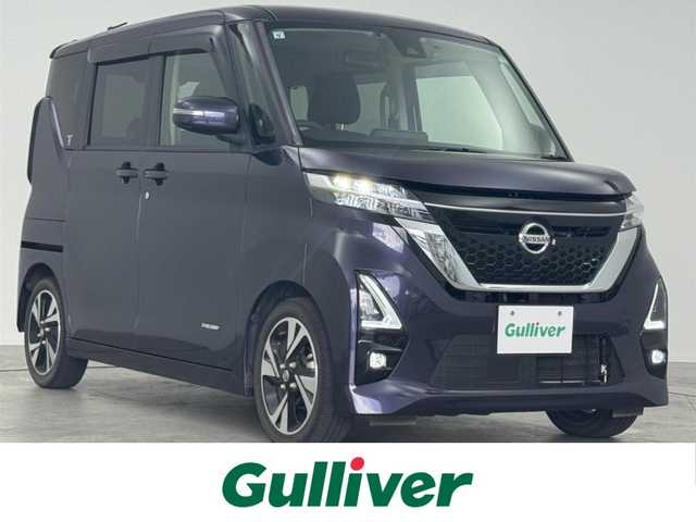日産 ルークス ハイウェイスター Gターボ 愛知県 2021(令3)年 3.7万km アメジストパープル 純正SDナビ/片側パワースライドドア/全方位カメラ/インジェクター後席/純正LEDライト/ドラレコ/エマージョンブレーキ/ステアリングリモコン/キックモーションセンサー/ステアリングリモコン/ETC装備/サンシェード/自動防眩ミラー/純正15インチAW/オートライト/衝突軽減システム/USB端子入力/DVD再生可能