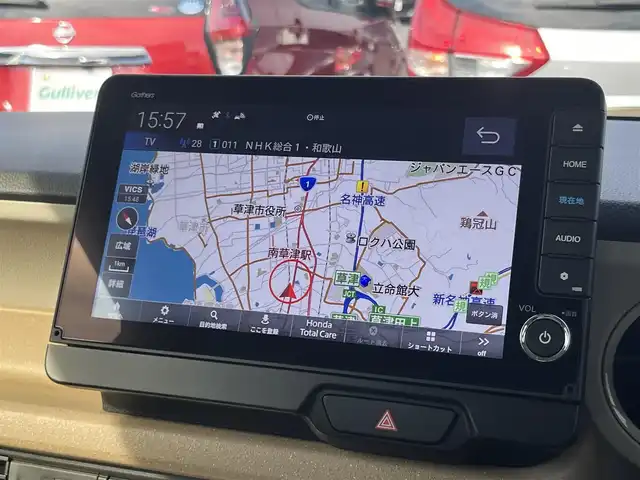 ホンダ Ｎ ＢＯＸ ファッションスタイル 滋賀県 2024(令6)年 0.3万km 黄 純正９インチナビ(CD/DVD/USB/フルセグ/Bluetooth)/両側電動/シートヒーター/ＥＴＣ/バックカメラ/ＬＥＤ/ドライブレコーダー/追従クルーズコントロール/ホンダセンシング/オートライト/コーナーセンサー/電子パーキング/プッシュスタート/スマートキー×2
