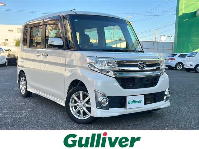 ダイハツ タント カスタム X トップED SA 岐阜県 2014(平26)年 9.1万km パールホワイトⅢ ワンオーナー/社外ナビ（CN-500WD）/AM/FM/TV/CD/iPad/USB/ETC/プッシュスタート/スマートキー/片側パワースライドドア/衝突軽減ブレーキ/横滑り防止/純正ドアバイザー/純正タイヤ/純正マット/オートライト/オートエアコン