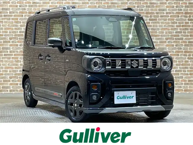 スズキ スペーシア ギア 岩手県 2024(令6)年 0.6万km ブルーイッシュブラックパール3 ４WD/パドルシフト/ターボ/全周囲カメラ/ヘッドアップディスプレイ/両側パワースライドドア/デュアルセンサーブレーキサポート/レーンアシスト/先行車発進告知機能/クルーズコントロール/横滑り防止装置/アイドリングストップ/オートライト/オートハイビーム/ETC/ステアリングヒーター/シートヒーター/純正ナビ/純正１４インチアルミホイール/フルセグTV/ルーフレール