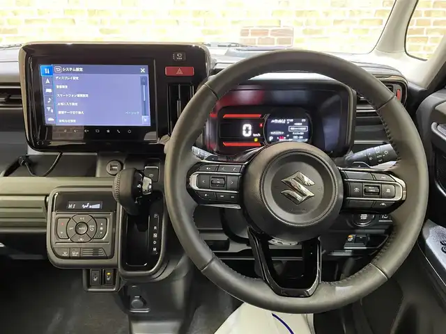 スズキ スペーシア ギア 岩手県 2024(令6)年 0.6万km ブルーイッシュブラックパール3 ４WD/パドルシフト/ターボ/全周囲カメラ/ヘッドアップディスプレイ/両側パワースライドドア/デュアルセンサーブレーキサポート/レーンアシスト/先行車発進告知機能/クルーズコントロール/横滑り防止装置/アイドリングストップ/オートライト/オートハイビーム/ETC/ステアリングヒーター/シートヒーター/純正ナビ/純正１４インチアルミホイール/フルセグTV/ルーフレール