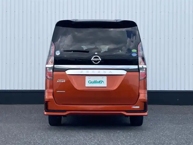 日産 セレナ ハイウェイスター V 千葉県 2021(令3)年 2.2万km サンライズオレンジ/ダイヤモンドブラック 純正10ナビ/（フルセグTV CD DVD BT FM AM）/全周囲カメラ/プロパイロット/デジタルインナーミラー/衝突被害軽減システム/車線逸脱警報/クルーズコントロール/両側パワースライドドア/ETC/ドライブレコーダー/アイドリングストップ/LEDヘッドライト/フォグランプ/オートライト/ウィンカーミラー/電動格納ミラー/純正16インチAW/シートリフター/プッシュスタート/スマートキー/フロアマット/ドアバイザー/スペアキー/取扱説明書/保証書”