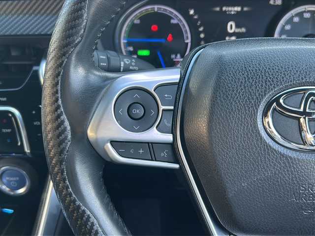 トヨタ ハリアー ハイブリッド Z レザーパッケージ 広島県 2020(令2)年 6.9万km プレシャスブラックパール モデリスタエアロ（F/S/R）/トヨタセーフティセンス/・プリクラッシュセーフティ/・レーンディパーチャーアラート/・LTA/・先行車発進告知/・RSA/・レーダークルーズコントロール/クリアランスソナー/HUD/BSM/RCTA/デジタルインナーミラー/パワーバックドア/JBLプレミアムサウンド/純正12.3インチナビ/・フルセグ/Bluetooth/USB/パノラミックビューモニター/ステアリングヒーター/革巻きステアリング/ステアリングスイッチ/黒革シート/シートヒーター/ベンチレーション/パワーシート/シートメモリー/ETC2.0/純正ドアバイザー/社外19インチアルミホイール/W+サイド+カーテンエアバック