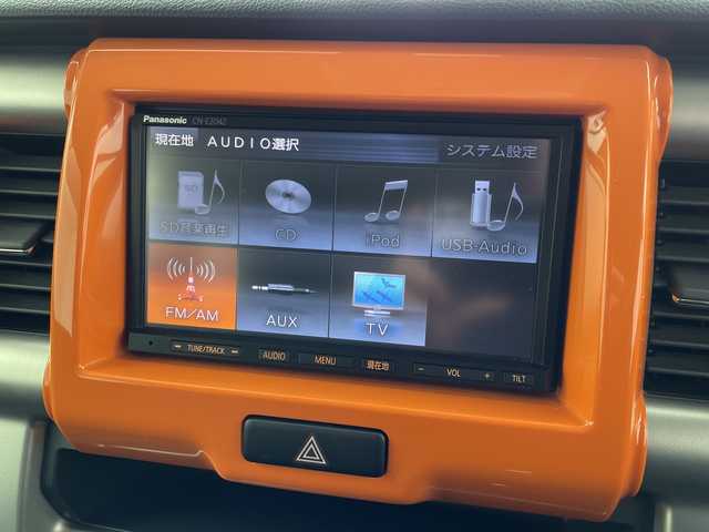 スズキ ハスラー X ターボ 岐阜県 2017(平29)年 2万km パッションオレンジマイカ/スペリアホワイト 純正メモリーナビ/・ワンセグTV/CD/シートヒーター/純正フロアマット/純正アルミホイール15インチ/スズキセーフティサポート/・衝突軽減ブレーキ/・レーンキープアシスト/横滑り防止/HIDヘッドライト/オートライト/スペアキー/・スマートキー/プッシュスタート/革巻きステアリング