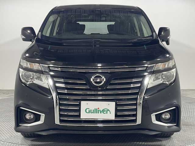 日産 エルグランド 250ハイウェイスターS 広島県 2019(平31)年 3.5万km ファントムブラック 純正8型ナビ/純正フリップダウンモニター/両側パワースライドドア/バックカメラ/オットマン/インテリジェントクルーズコントロール/エマージェンシーブレーキ/車線逸脱抑制/ハイビームアシスト/前後ソナー/踏み間違い衝突防止アシスト/LEDヘッドランプ/純正18インチAW/ETC/ドライブレコーダー