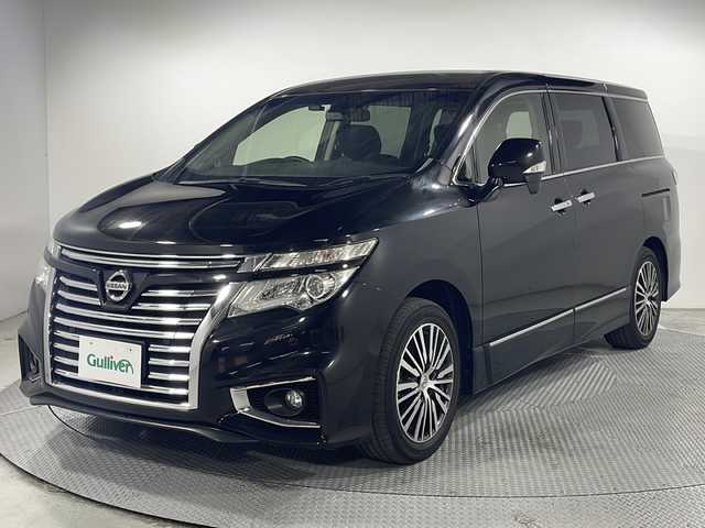 日産 エルグランド 250ハイウェイスターS 広島県 2019(平31)年 3.5万km ファントムブラック 純正8型ナビ/純正フリップダウンモニター/両側パワースライドドア/バックカメラ/オットマン/インテリジェントクルーズコントロール/エマージェンシーブレーキ/車線逸脱抑制/ハイビームアシスト/前後ソナー/踏み間違い衝突防止アシスト/LEDヘッドランプ/純正18インチAW/ETC/ドライブレコーダー