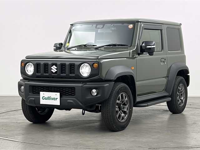 スズキ ジムニー シエラ JC 群馬県 2025(令7)年 0.2万km ジャングルグリーン アルパイン１１型ナビ　バックカメラ　クルーズコントロール　革調シートカバー　革巻きステアリング　３６０°ドラレコ　シートヒーター　ＬＥＤヘッドライト　フォグ　衝突被害軽減ブレーキ　スマートキー　禁煙