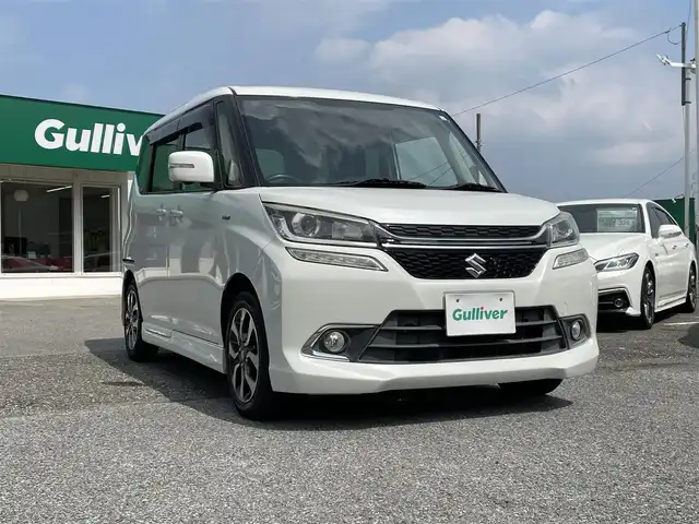 スズキ ソリオ バンディット HV MV Dカメラ ブレーキS 千葉県 2017(平29)年 6.7万km ピュアホワイトP 純正メーカーオプションナビ/・CD/DVD/Bluetooth/フルセグ/全周囲カメラ/両側パワースライドドア/デュアルカメラブレーキサポート/誤発進抑制機能/車線逸脱警報/先行車発進告知/クルーズコントロール/スマートキー/車線逸脱警報/純正LEDヘッドライト/フォグランプ/純正15インチアルミホイール/本革巻きステアリング/ドアバイザー/サイドエアバッグ