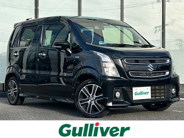 スズキ ワゴンＲ スティングレー HYBRID T 山形県 2017(平29)年 5.6万km ブルーイッシュブラックパール3 4WD/禁煙車/デュアルカメラブレーキサポート/クルーズコントロール/レーンキープアシスト/純正ナビ/（Bluetooth/CD/フルセグ)/全方位カメラ/LEDオートライト/オートマチックハイビーム/フォグランプ/DN席シートヒーター/ステアリングスイッチ/パドルシフト/純正AW/電動格納ウィンカーミラー/スマートキー×2/エンジンスターター