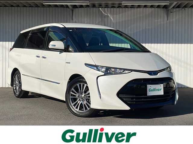 トヨタ エスティマ ハイブリッド アエラス 長野県 2016(平28)年 6.4万km ホワイトパールクリスタルシャイン ４ＷＤ/純正9型ナビフルセグTV/12.1型フリップダウンモニター/両側パワースライドドア/純正17インチアルミ/純性ＯＰモデリスタサス/バックカメラ/ＥＴＣ２・０/パワーシート/プッシュスタート/レーンキープアシスト/取説・スペアキー/ワンオーナー