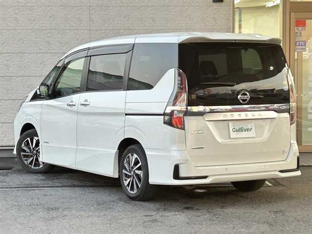 日産 セレナ ハイウェイスター V 愛媛県 2020(令2)年 4.8万km ブリリアントホワイトパール 純正ナビ/純正フリップダウンモニター/(CD/DVD/iPod/SD)/フルセグTV/アラウンドビューモニター/ETC/両側パワースライドドア/衝突軽減ブレーキ/コーナーセンサー/ブラインドスポットモニター/前方ドライブレコーダー/LEDヘッドライト/オートライト/フォグランプ/純正フロアマット/ドアバイザー/ステアリングスイッチ