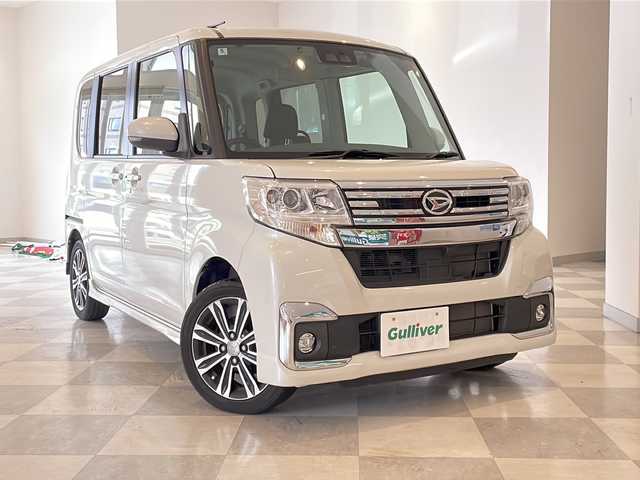 ダイハツ タント カスタム RS SA Ⅲ 福井県 2018(平30)年 4.7万km パールホワイトⅢ 純正7インチナビ/フルセグTV/バックカメラ/ETC/ドライブレコーダー/両側パワースライドドア/シートヒーター/衝突軽減ブレーキ/オートライト/オートハイビーム/LEDヘッドライト/LEDフォグランプ/プッシュスタート/スマートキー/純正AW/純正フロアマット/ステアリングスイッチ/ウィンカーミラー