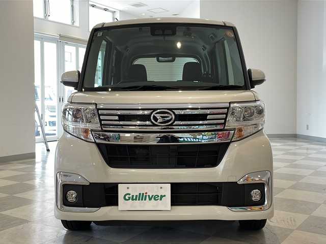 ダイハツ タント カスタム RS SA Ⅲ 福井県 2018(平30)年 4.7万km パールホワイトⅢ 純正7インチナビ/フルセグTV/バックカメラ/ETC/ドライブレコーダー/両側パワースライドドア/シートヒーター/衝突軽減ブレーキ/オートライト/オートハイビーム/LEDヘッドライト/LEDフォグランプ/プッシュスタート/スマートキー/純正AW/純正フロアマット/ステアリングスイッチ/ウィンカーミラー