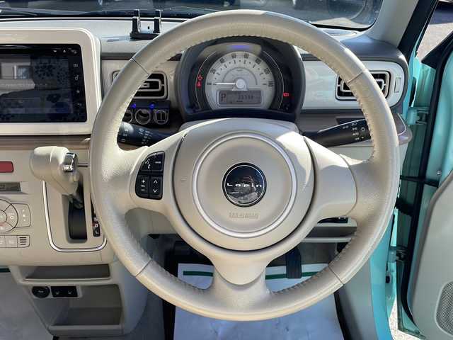 スズキ ラパン X 岩手県 2015(平27)年 6.6万km フレンチミントパールメタリック 純正メモリーナビ/AM/FM/CD/DVD/Bluetooth/フルセグTV/バックカメラ/全方位カメラ/ビルトインETC/衝突被害軽減ブレーキ/横滑り防止装置/アイドリングストップ/シートヒーター/オートライト/LEDヘッドライト/フォグランプ/スマートキー/プッシュスタート/電動格納ミラー/純正14インチAW/純正フロアマット/純正ドアバイザー/保証書/取扱説明書/ルーフキャリア