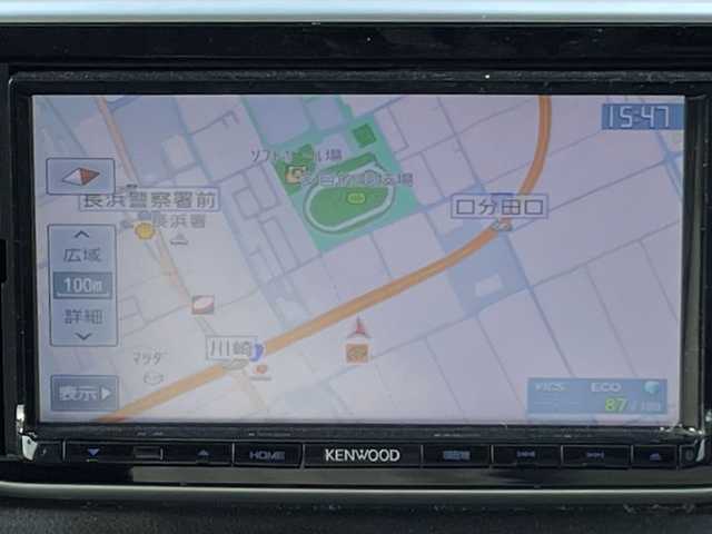 ダイハツ ムーヴ カスタム RS ハイパー SAⅡ 滋賀県 2015(平27)年 3.6万km ディープブルークリスタルマイカ ターボ/社外7インチナビ　【MDV-D503】/（AM/FM/CD/DVD/USB/フルセグ/Bluetooth）/バックカメラ/スマートアシストII/・衝突被害軽減ブレーキ/・車線逸脱警報/・誤発進抑制機能/・先行車発進告知/・対人/対車衝突警報機能/横滑り防止装置/エコアイドリングストップ/革巻きステアリング/ステアリングスイッチ/オートライト/LEDヘッドライト/フロントフォグ/電動格納ミラー/プッシュスタート/スマートキー/社外フロアマット/オートエアコン