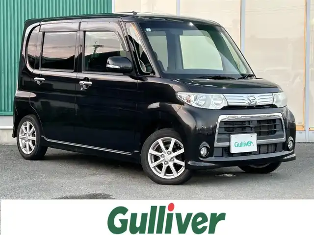 ダイハツ タント カスタム X 福岡県 2011(平23)年 4.9万km ブラックマイカメタリック ワンオーナー/社外7型ナビ（BT/フルセグ/DISC）/Bカメラ/片側パワースライドドア/純正14インチAW/盗難防止装置/フロアマット/スマートキー/保証書/取扱説明書