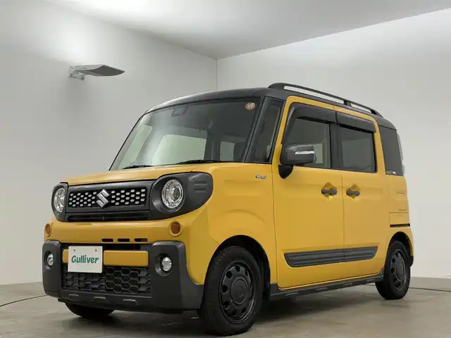 スズキ スペーシア ギア HYBRID XZ 岡山県 2019(平31)年 5.4万km アクティブイエロー/ガンメタリック2トーン アラウンドビューモニター/両側電動スライドドア/シートヒーター/ドライブレコーダー/デュアルセンサーブレーキ/純正８インチナビ/フルセグTV/ヘッドアップディスプレイ/後席サーキュレーター/Bluetooth