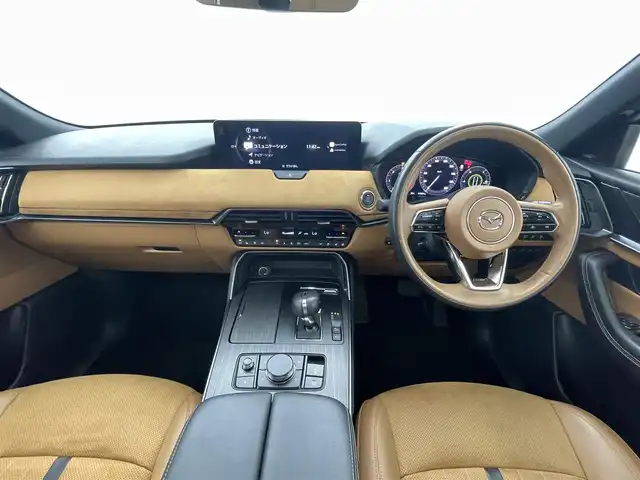 マツダ ＣＸ－６０ XD HV プレミアムスポーツ 熊本県 2022(令4)年 4.2万km ロジウムホワイトプレミアムメタリック ワンオーナー　/サンルーフ　/純正ナビ　/全周囲カメラ　/ＥＴＣ　/i-ACTIVSENSE/・レーダークルーズコントロール/・レーンキープアシスト/・衝突軽減ブレーキ/・前後誤発進抑制機能/・ブラインドスポットモニター/・ロードキープアシスト/・側方危険回避アシスト/・標識認識システム/・オートハイビーム/・スマートブレーキサポート/前後クリアランスソナー　/全席シートヒーター　/前席エアーシート　/前席パワーシート　/ダウンヒルアシスト/横滑り防止/アイドリングストップ/パワーバックドア/ステアリングヒーター/ヘッドアップディスプレイ/電動パーキングブレーキ/ブレーキホールド/純正フロアマット/純正２０インチAW/オートライト/LEDヘッドライト/フォグライト/スマートキー/プッシュスタート/保証書
