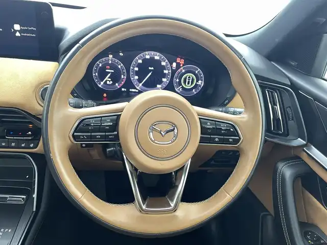 マツダ ＣＸ－６０ XD HV プレミアムスポーツ 熊本県 2022(令4)年 4.2万km ロジウムホワイトプレミアムメタリック ワンオーナー　/サンルーフ　/純正ナビ　/全周囲カメラ　/ＥＴＣ　/i-ACTIVSENSE/・レーダークルーズコントロール/・レーンキープアシスト/・衝突軽減ブレーキ/・前後誤発進抑制機能/・ブラインドスポットモニター/・ロードキープアシスト/・側方危険回避アシスト/・標識認識システム/・オートハイビーム/・スマートブレーキサポート/前後クリアランスソナー　/全席シートヒーター　/前席エアーシート　/前席パワーシート　/ダウンヒルアシスト/横滑り防止/アイドリングストップ/パワーバックドア/ステアリングヒーター/ヘッドアップディスプレイ/電動パーキングブレーキ/ブレーキホールド/純正フロアマット/純正２０インチAW/オートライト/LEDヘッドライト/フォグライト/スマートキー/プッシュスタート/保証書