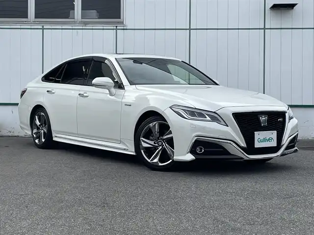 トヨタ クラウン ハイブリッド RS 山梨県 2019(令1)年 6.3万km ホワイトパールクリスタルシャイン ワンオーナー/サンルーフ/純正ナビ/フルセグTV/バックカメラ/トヨタセーフティセンス/レーダークルーズコントロール/レーンキープアシスト/衝突被害軽減ブレーキ/レザーシート/シートヒーター/エアシート/スマートキー/スペアキー/プッシュスタート/ETC/取扱説明書/保証書